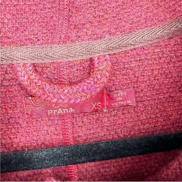 PrAna Womens Sweater Sweatshirt Ebba Wool Blend Mock Button Neck Red XS - Picture 8 of 9